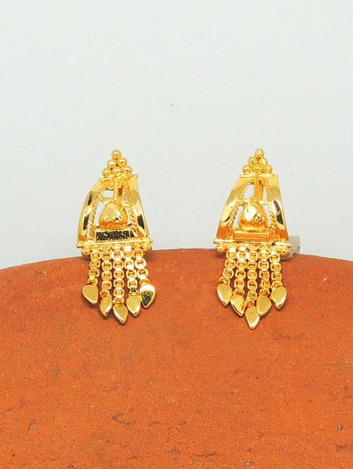 gold brass studs earring - 19666926 - Very Small Image - 1