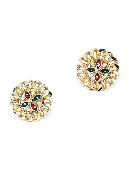 gold brass studs earring - 19666927 - Very Small Image - 1