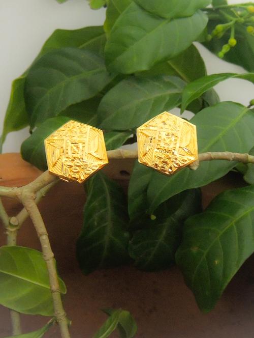 gold brass studs earring - 19666947 - Very Small Image - 1