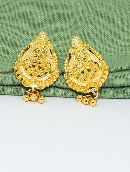 gold brass studs earring - 19666956 - Very Small Image - 1