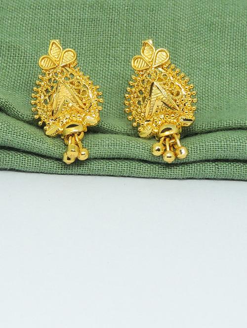 gold brass studs earring - 19666971 - Very Small Image - 1