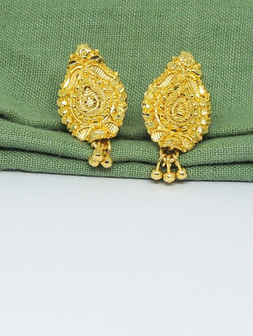 gold brass studs earring - 19666972 - Very Small Image - 1