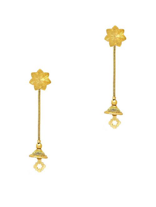 gold brass drop earring - 19667020 - Very Small Image - 1