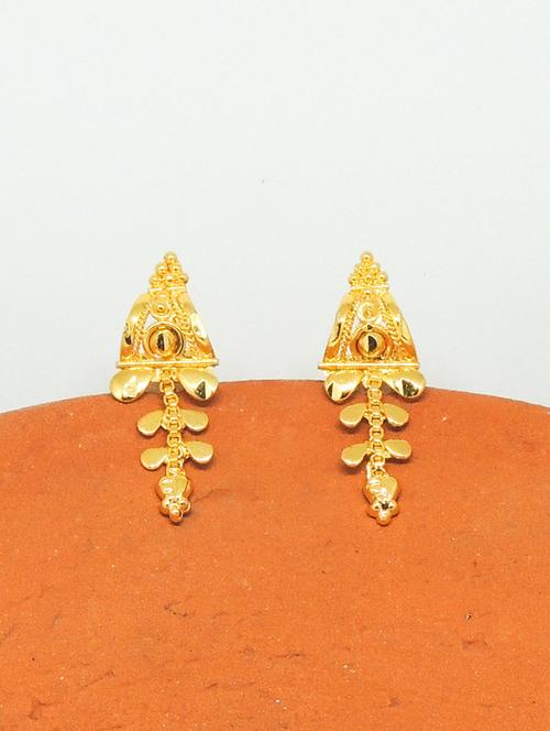 gold brass studs earring - 19667037 - Very Small Image - 1