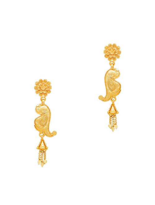 gold brass drop earring - 19667044 - Very Small Image - 1