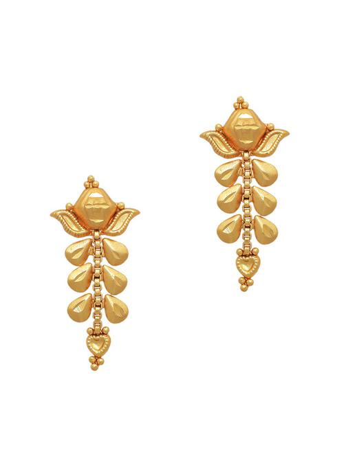 gold brass drop earring - 19667064 - Very Small Image - 1
