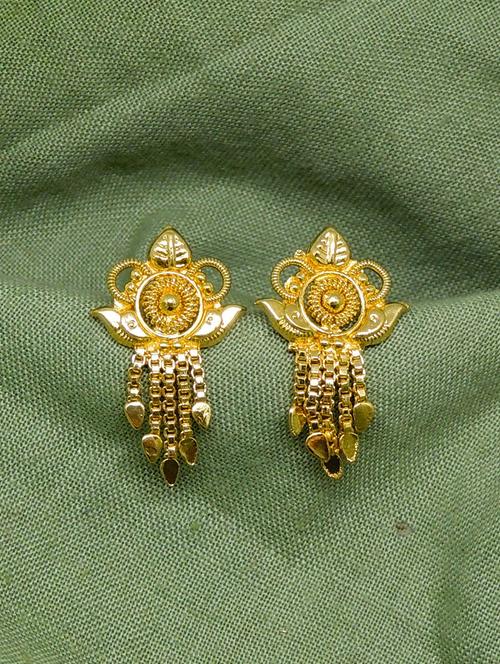 gold brass studs earring - 19667069 - Very Small Image - 1