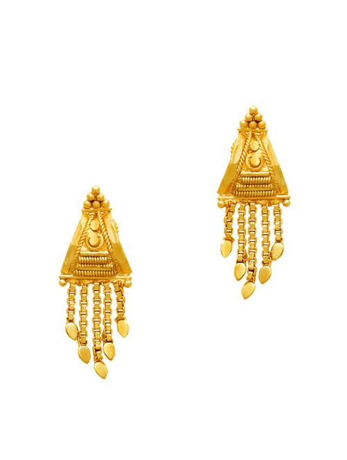 gold brass studs earring - 19667093 - Very Small Image - 1