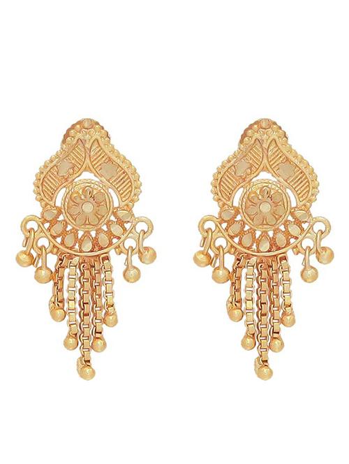 gold brass drop earring - 19667140 - Very Small Image - 1