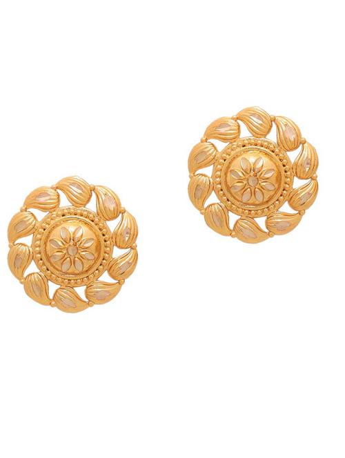 gold brass studs earring - 19667153 - Very Small Image - 1
