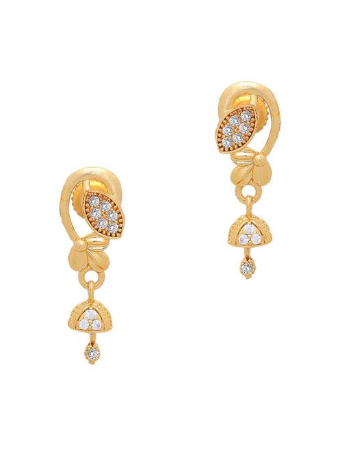 gold brass jhumka earring - 19667162 - Very Small Image - 1