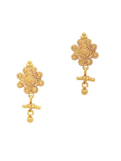 gold brass studs earring - 19667165 - Very Small Image - 1