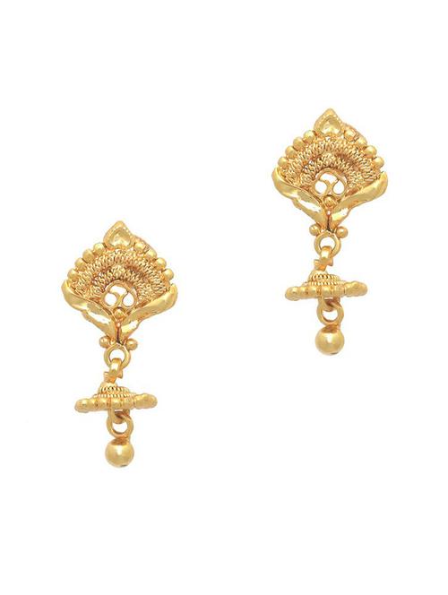 gold brass studs earring - 19667167 - Very Small Image - 1