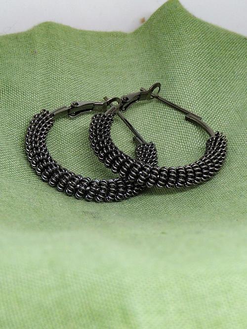 black alloy hoop earring - 19667169 - Very Small Image - 1