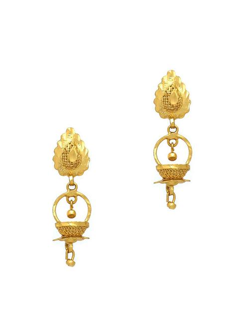 gold brass drop earring - 19667172 - Very Small Image - 1