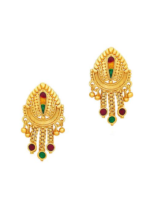 gold brass studs earring - 19667263 - Very Small Image - 1