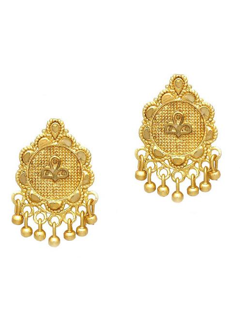 gold brass studs earring - 19667287 - Very Small Image - 1