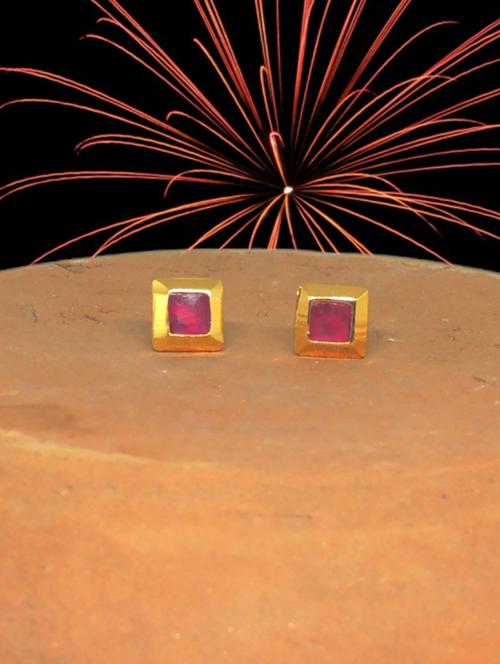 red brass studs earring - 19667293 - Very Small Image - 1