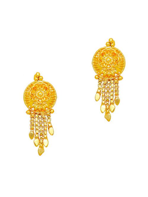 gold brass studs earring - 19667329 - Very Small Image - 1