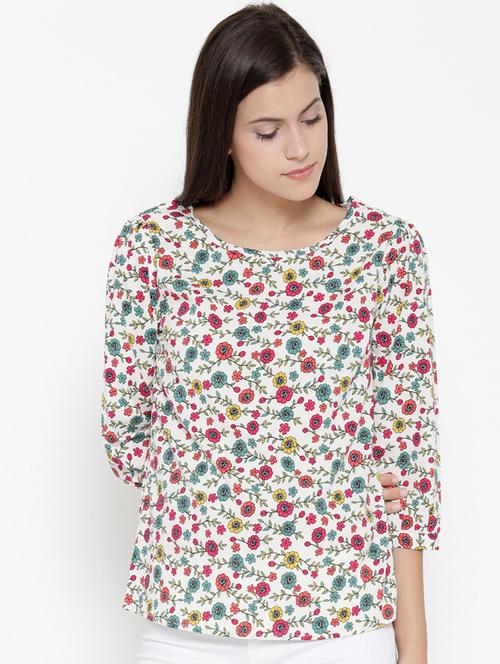 women boat neck printed regular top - 19669070 - Very Small Image - 1