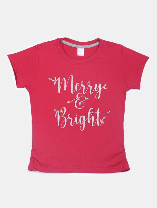 girls round neck front print t-shirt - 19670525 - Very Small Image - 1