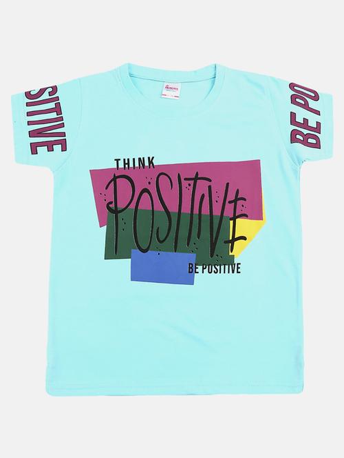 girls round neck front print t-shirt - 19670565 - Very Small Image - 1