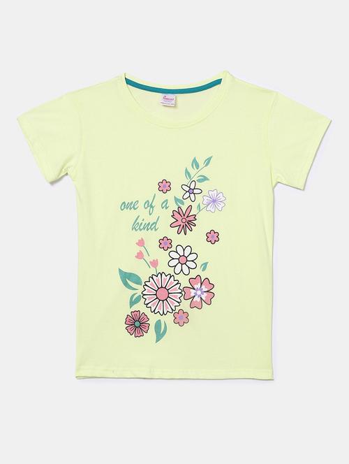 girls round neck front print t-shirt - 19670605 - Very Small Image - 1