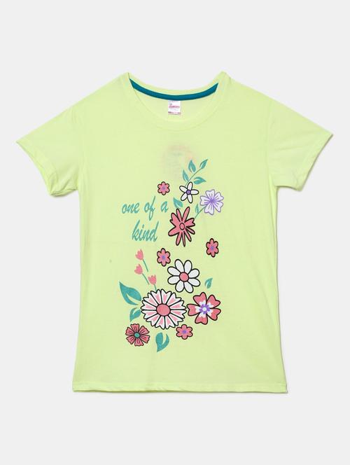 girls round neck front print t-shirt - 19670607 - Very Small Image - 1