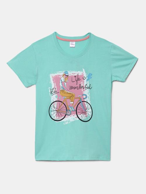 girls round neck front print t-shirt - 19670612 - Very Small Image - 1