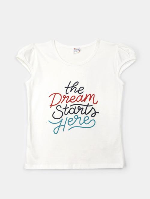 girls round neck front print t-shirt - 19670624 - Very Small Image - 1