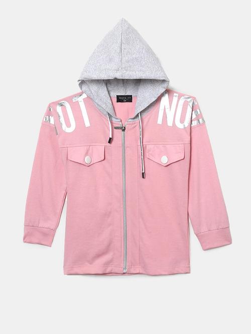 chest print hood neck sweatshirt - 19670657 - Very Small Image - 1