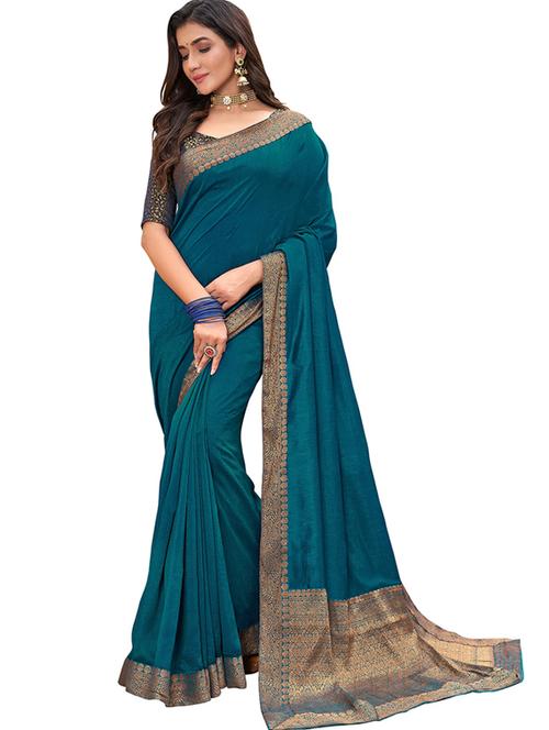 solid bordered saree - 19672591 - Very Small Image - 1