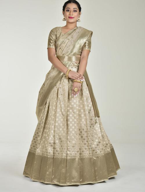 self designed woven flared lehenga choli with dupatta - 19678987 - Very Small Image - 1