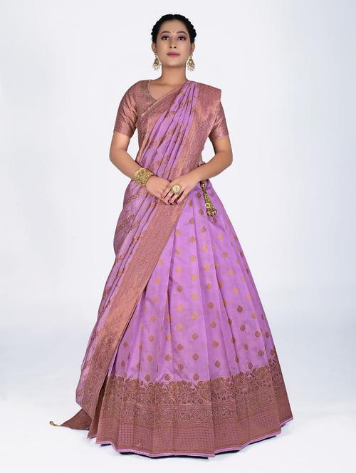 self designed woven pleated lehenga choli with dupatta - 19679117 - Very Small Image - 1