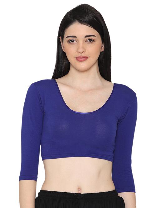 women solid scoop neck stitched blouse - 19682074 - Very Small Image - 1