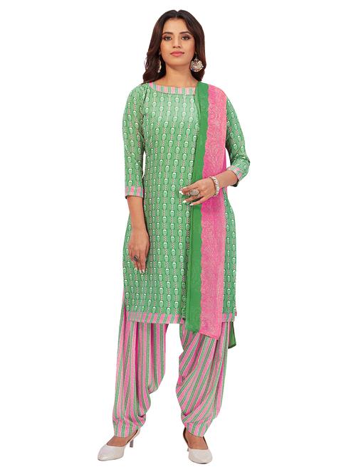 printed unstitched patiyala suit set - 19682396 - Very Small Image - 1