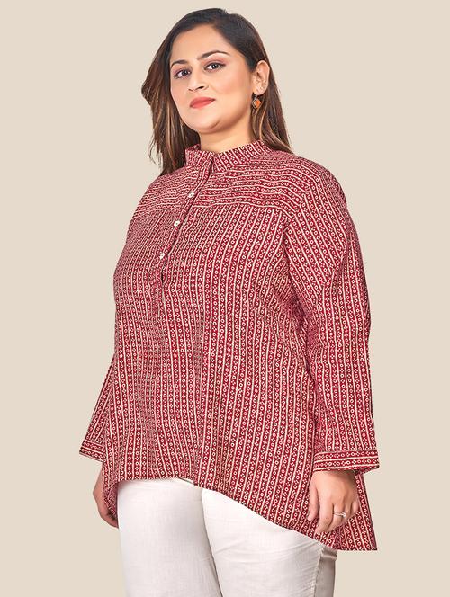 women's asymmetric mandarin neck top - 19684648 - Very Small Image - 1