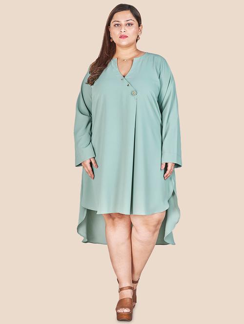 over lap neck high-low plus tunic - 19684678 - Very Small Image - 1