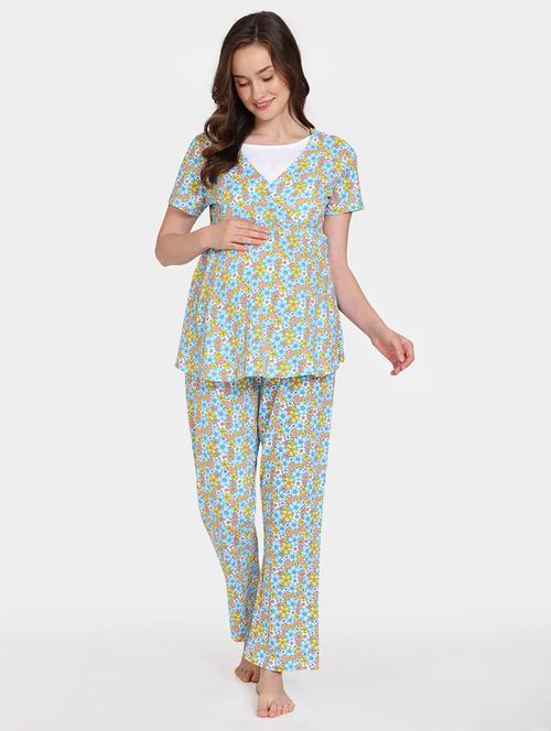 women printed night suit set  - 19685696 - Very Small Image - 1