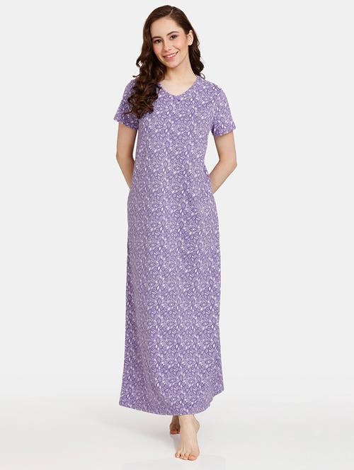 round neck printed sleepshirts & nighty - 19685718 - Very Small Image - 1