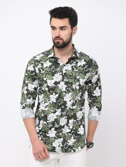 mens florals casual shirt - 19686370 - Very Small Image - 1