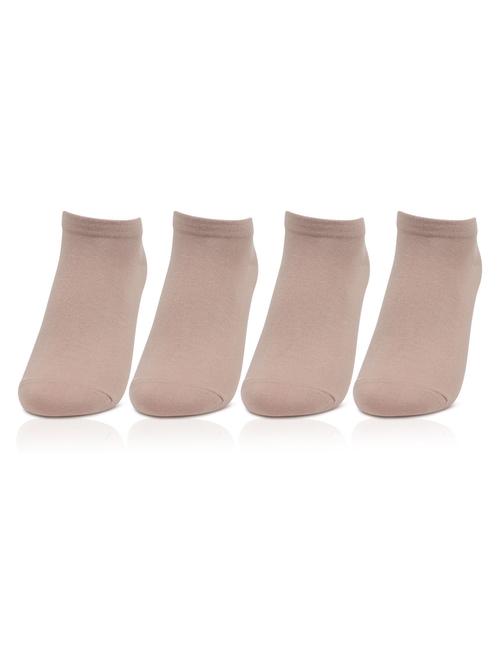 pack of 4 solid beige ankle socks - 19688970 - Very Small Image - 1