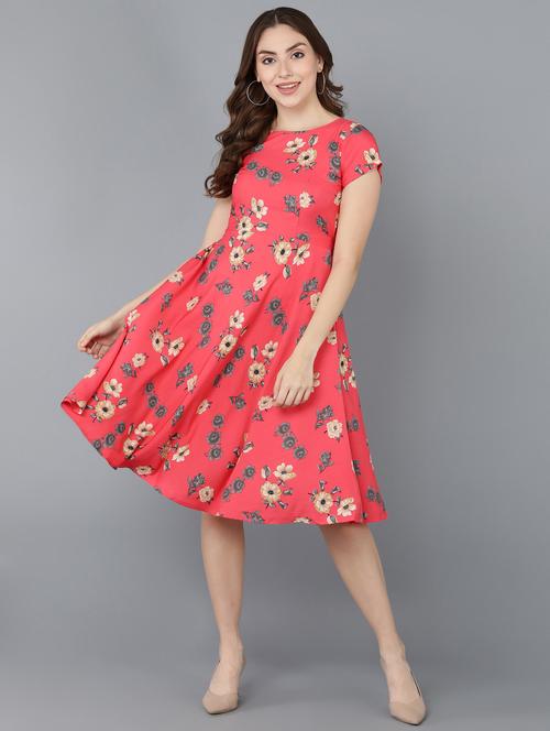 women's fit & flare floral dress - 19689968 - Very Small Image - 1