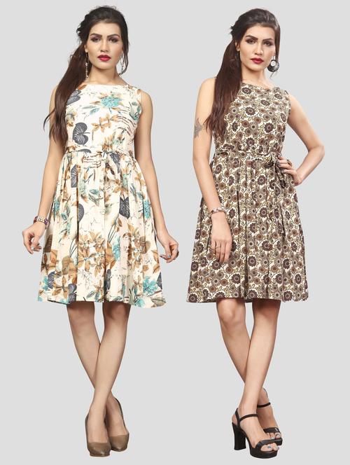 women's combo floral dress - 19690011 - Very Small Image - 1