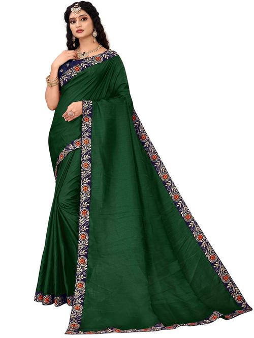 solid with border woven saree - 19690591 - Very Small Image - 1