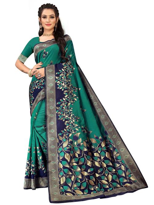 printed woven saree with blouse - 19690611 - Very Small Image - 1