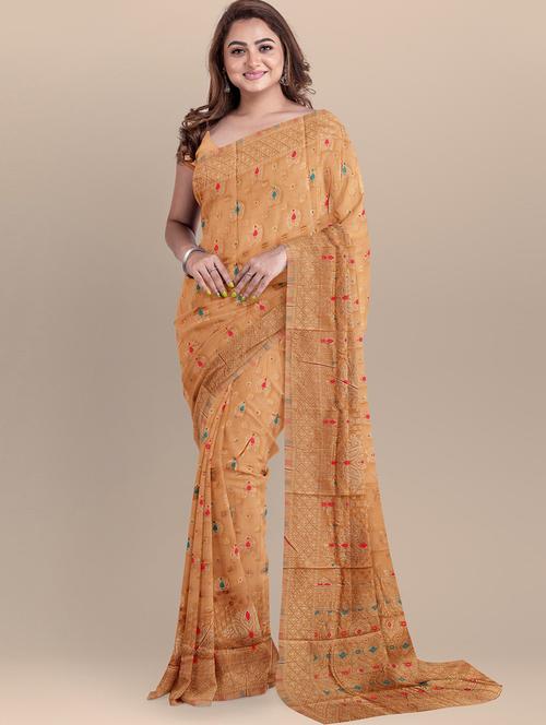 self design jamdani saree with blouse - 19690649 - Very Small Image - 1