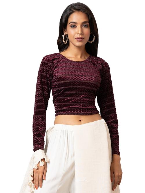 purple velvet regular blouse - 19690693 - Very Small Image - 1