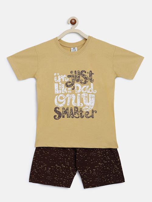 beige printed shorts nightwear set - 19691035 - Very Small Image - 1