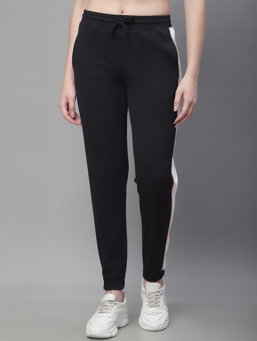 black cotton blend track pants - 19691534 - Very Small Image - 1